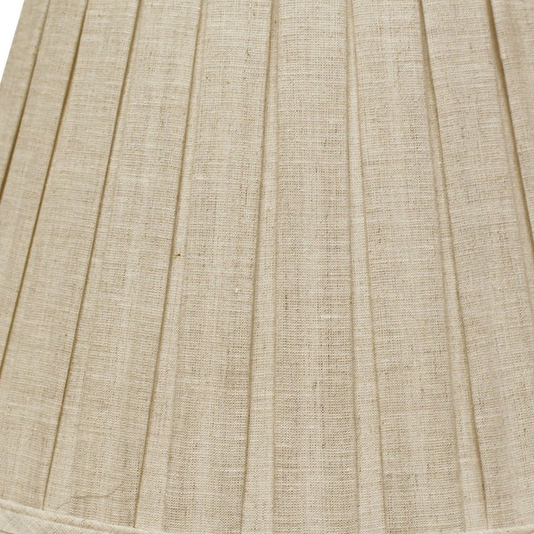 16" Cream Slanted Paperback Linen Lampshade with Box Pleat