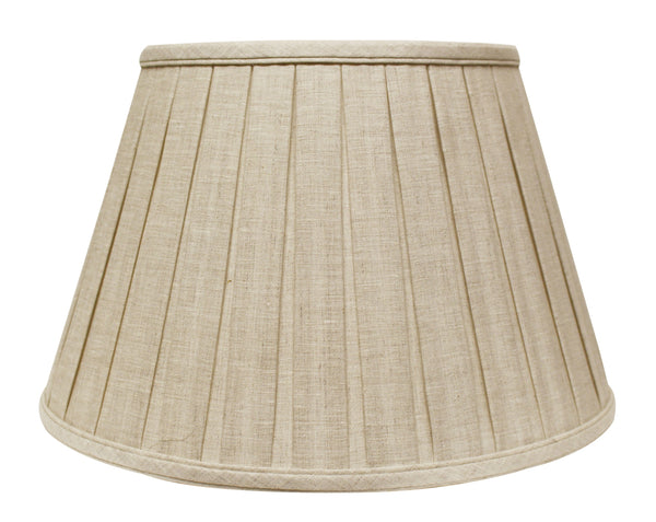 16" Cream Slanted Paperback Linen Lampshade with Box Pleat