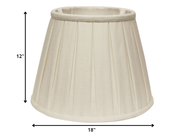 18" White Slanted Paperback Linen Lampshade with Box Pleat