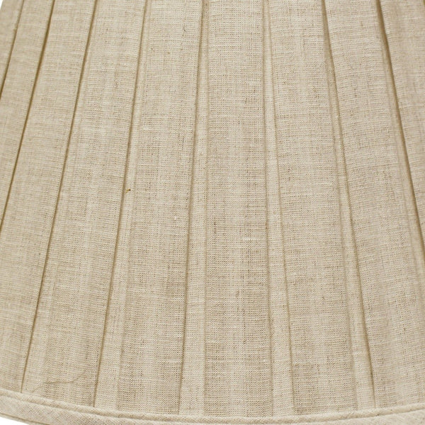 18" Cream Slanted Paperback Linen Lampshade with Box Pleat