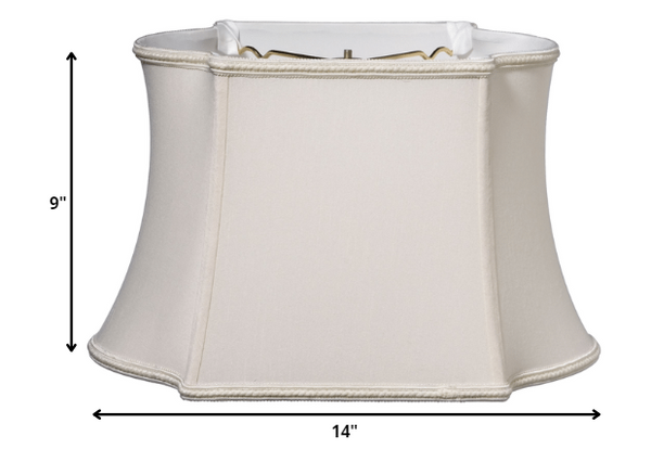 14" Cream Premium Oblong Shantung Lampshade