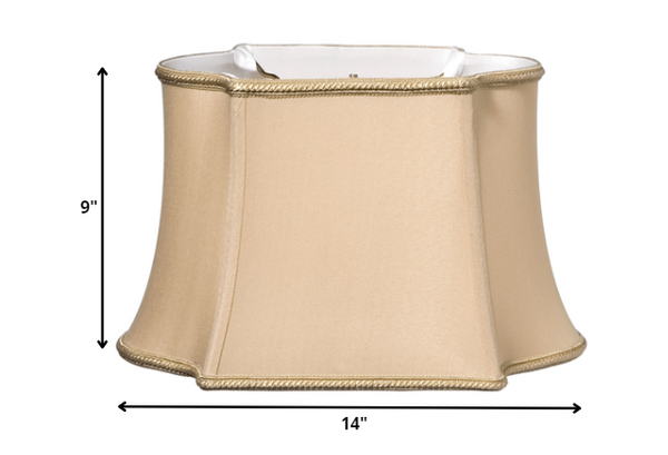 14" Vintage Gold Premium Oblong Shantung Lampshade