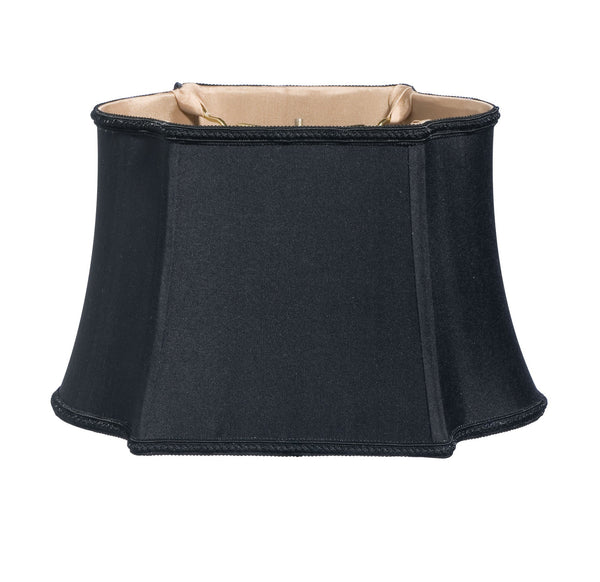 14" Black with Bronze Lining Premium Oblong Shantung Lampshade