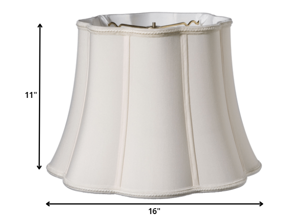 16" Cream Melon Scallop Paperback Shantung Lampshade