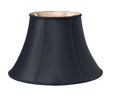 12" Black with Bronze Lining Slanted Oval Paperback Shantung Lampshade