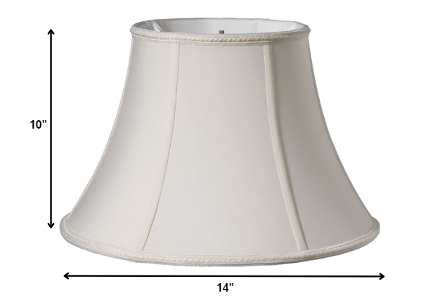 14" Cream Slanted Oval Paperback Shantung Lampshade