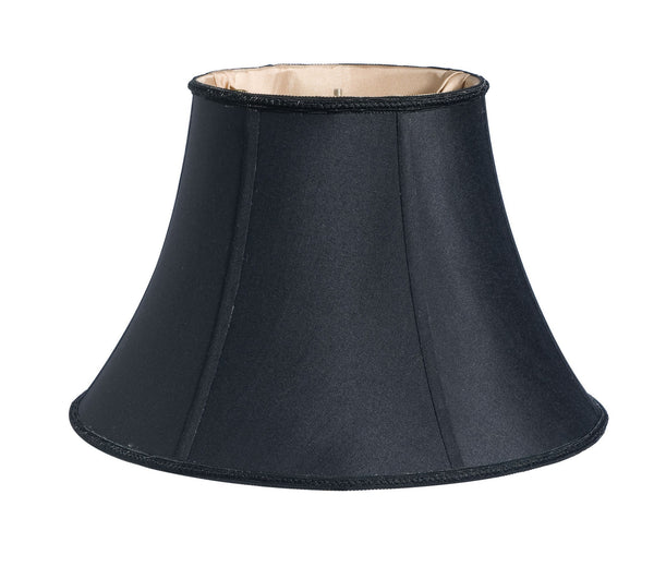 14" Black with Bronze Lining Slanted Oval Paperback Shantung Lampshade