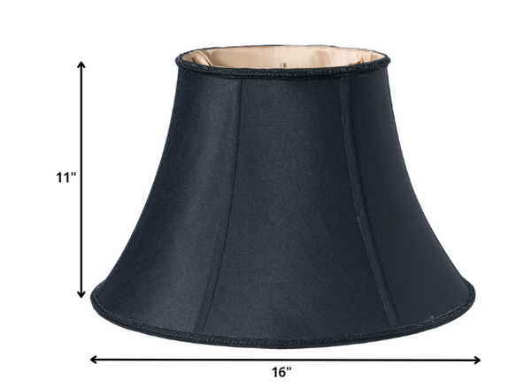 16" Black with Bronze Lining Slanted Oval Paperback Shantung Lampshade