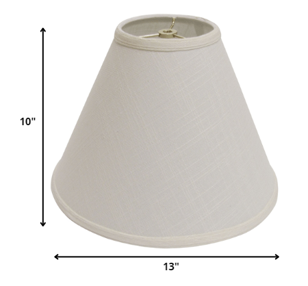 13" Off White Deep Cone Linen Lampshade