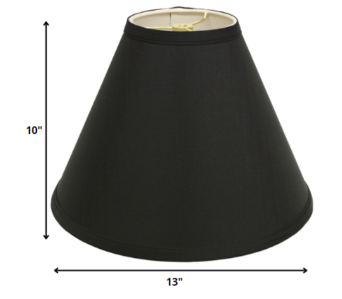 13" Jet Black Deep Cone Shantung Lampshade