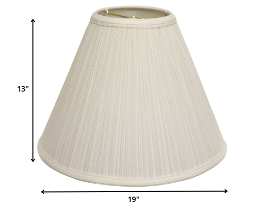 19" White Deep Cone Slanted Broadcloth Lampshade