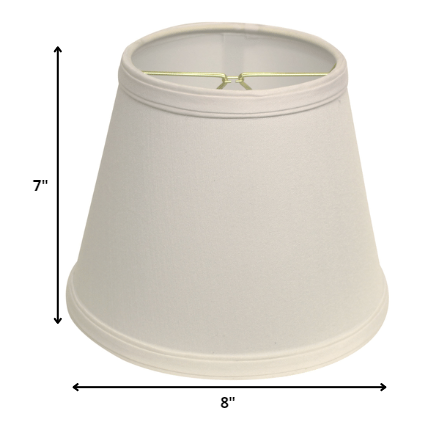 8" White Empire Hardback Slanted No Slub Lampshade