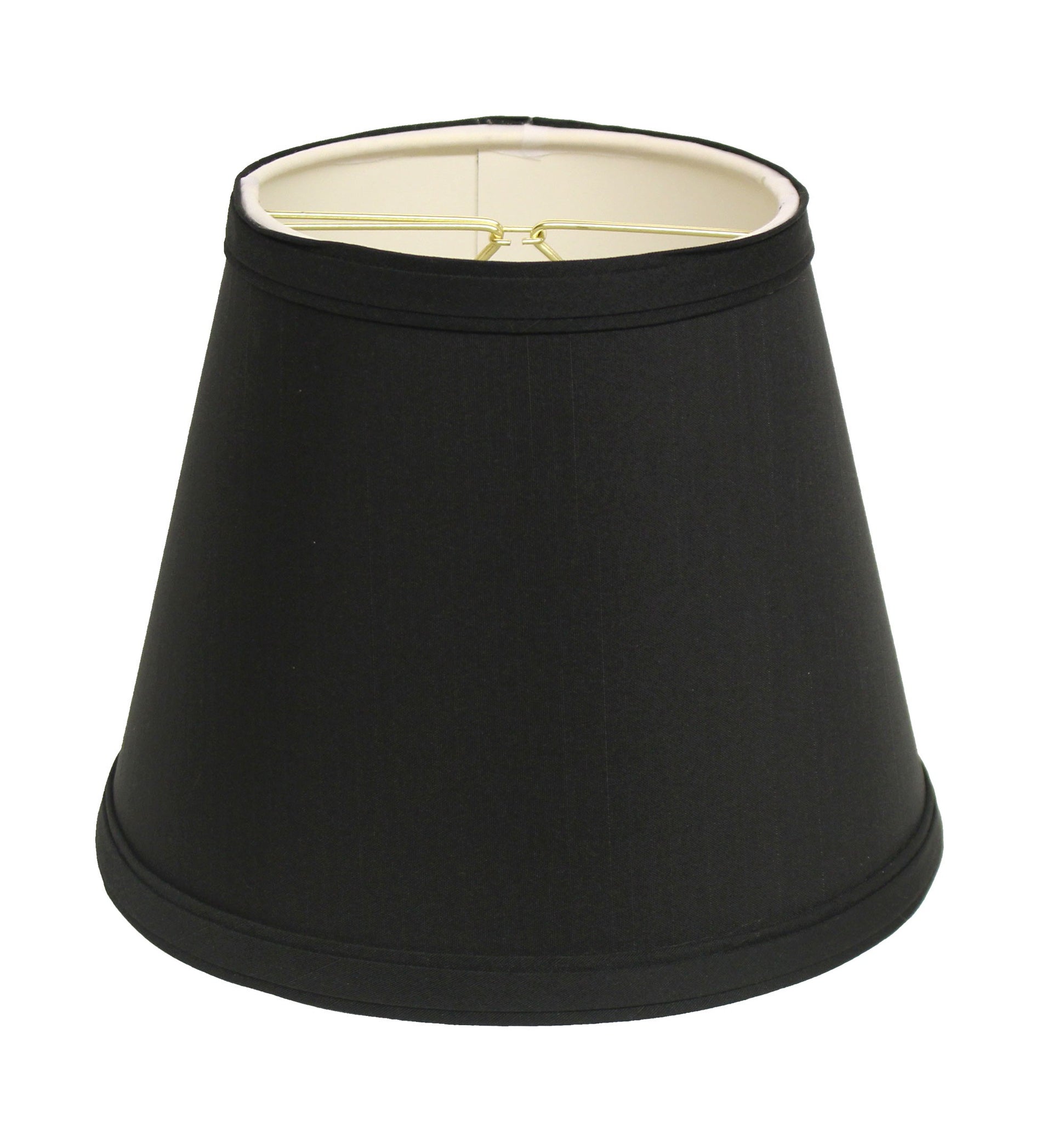 10" Black with White Empire Hardback Slanted Shantung Lampshade