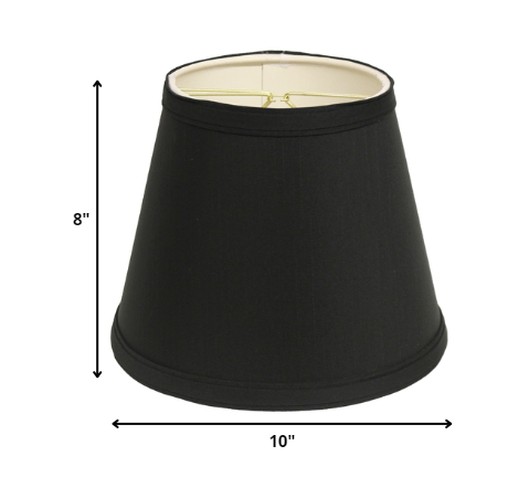 10" Black with White Empire Hardback Slanted Shantung Lampshade