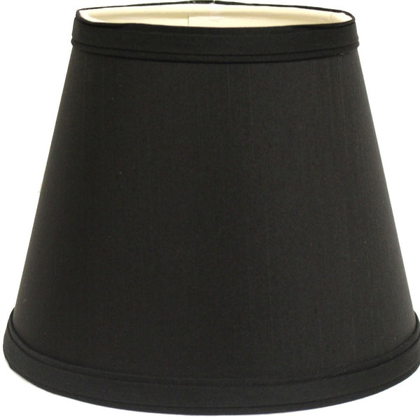 12" Black with White Empire Hardback Slanted Shantung Lampshade