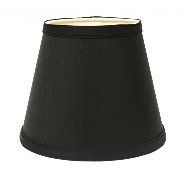 12" Black with White Empire Hardback Slanted Shantung Lampshade