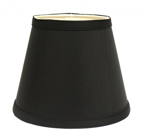 12" Black with White Empire Hardback Slanted Shantung Lampshade