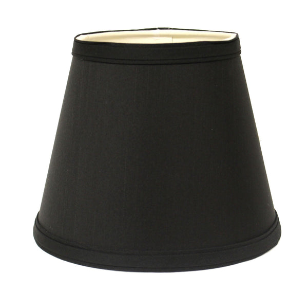 19" Black with White Empire Slanted Shantung Lampshade