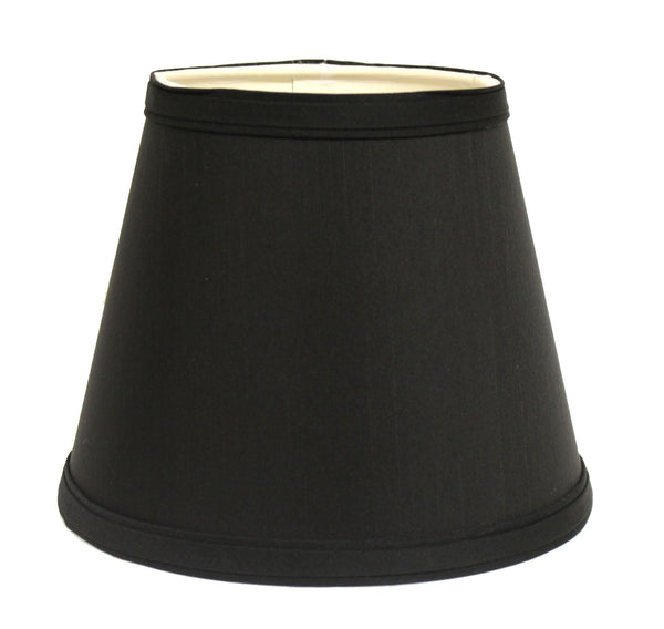 19" Black with White Empire Slanted Shantung Lampshade