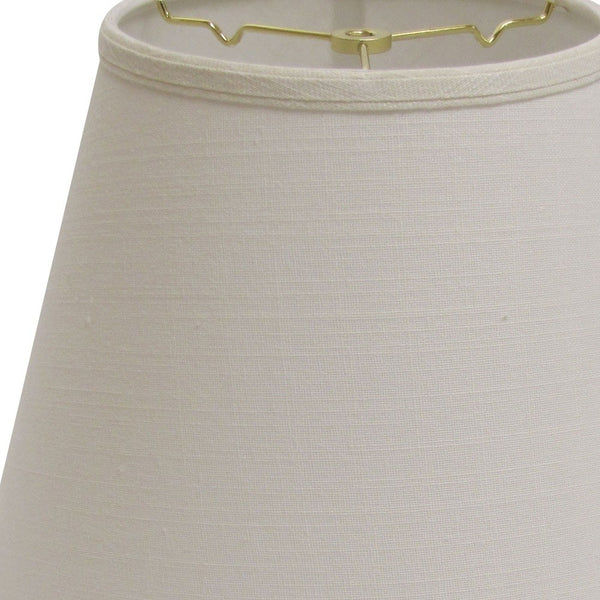 14" White Empire Deep Slanted Linen Lampshade