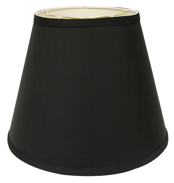 16" Black with White Empire Deep Slanted Shantung Lampshade