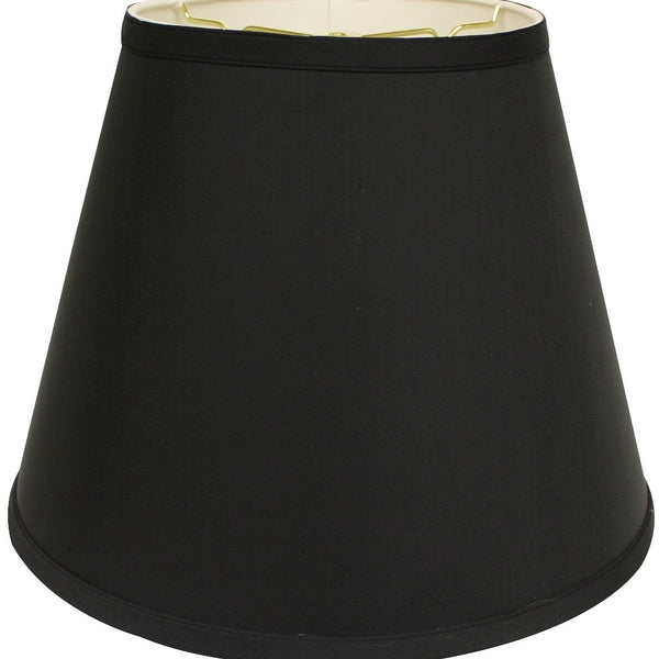 16" Black with White Empire Deep Slanted Shantung Lampshade