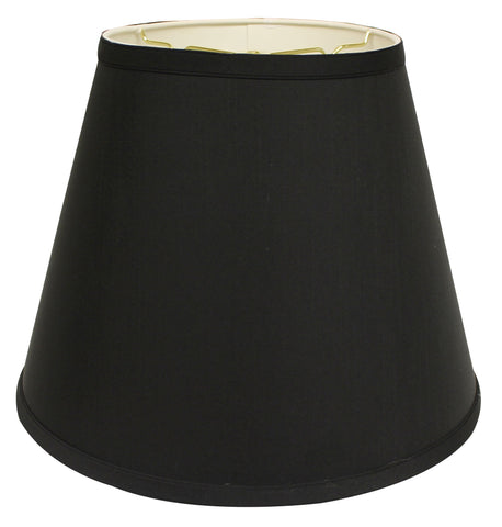 16" Black with White Empire Deep Slanted Shantung Lampshade