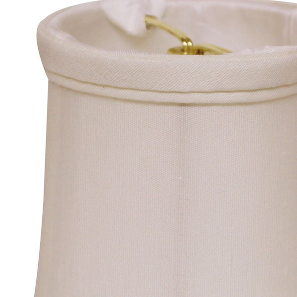 4" White Set of 6 Slanted Chandelier Tissue Shantung Lampshades