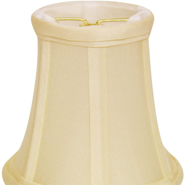 4" Ivory Slanted Set of 6 Chandelier Dupioni Lampshades