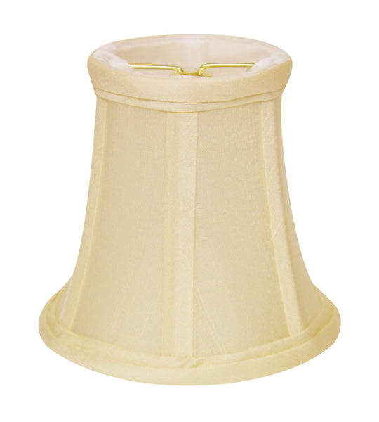 4" Ivory Slanted Set of 6 Chandelier Dupioni Lampshades