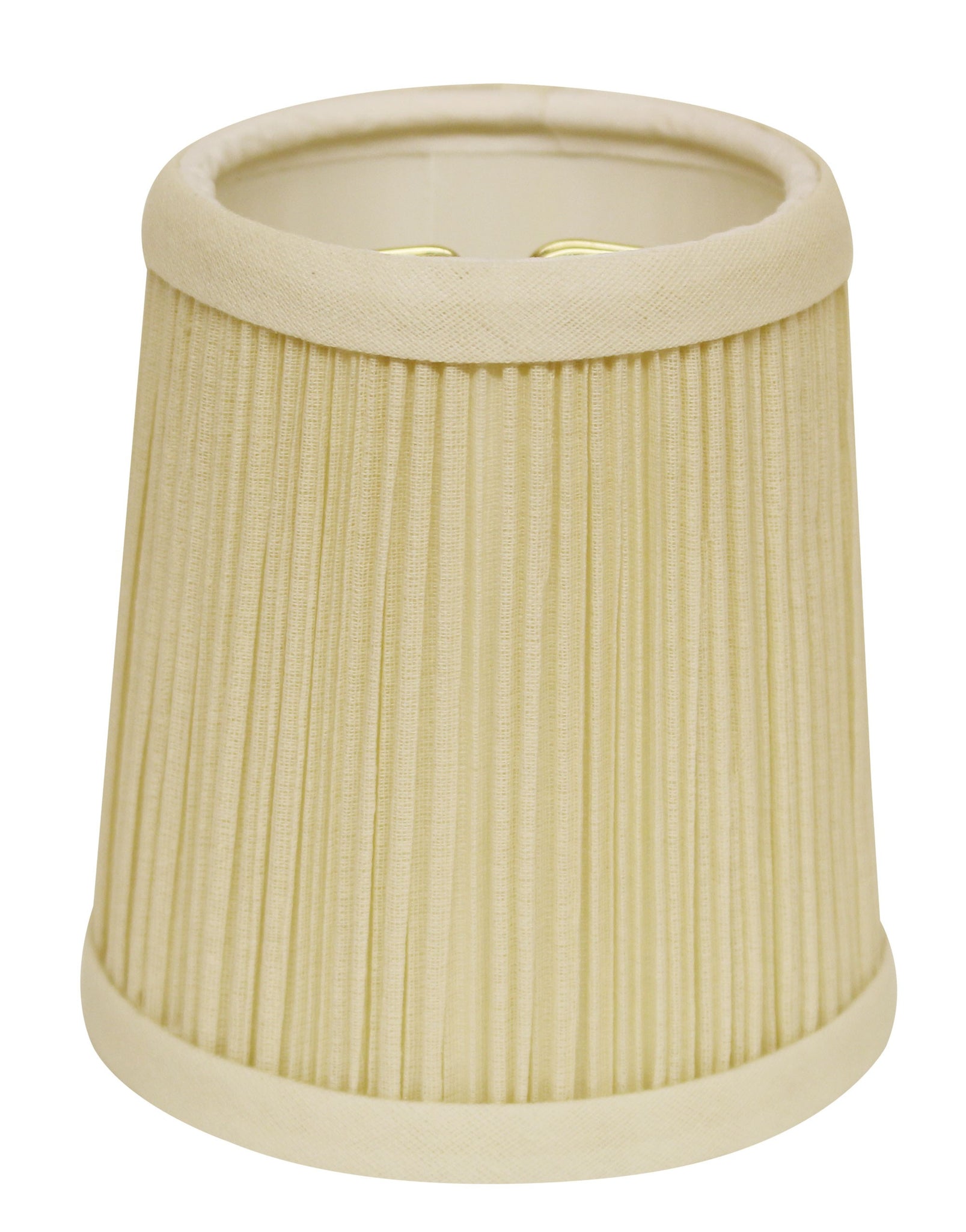 4" Ivory Set of 6 Chandelier Broadcloth Lampshades