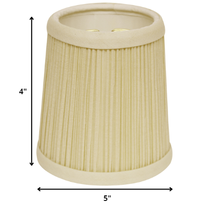 5" Ivory Set of 6 Chandelier Broadcloth Lampshades