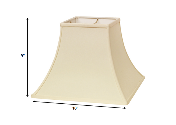 10" Ivory Premium Square Bell Slanted No Slub Lampshade