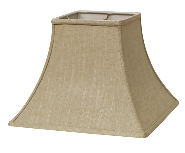 10" Light Wheat Premium Square Bell Slanted Linen Lampshade