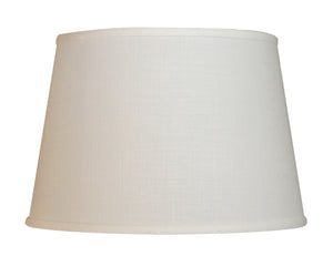 18" White Rounded Empire Slanted Linen Lampshade