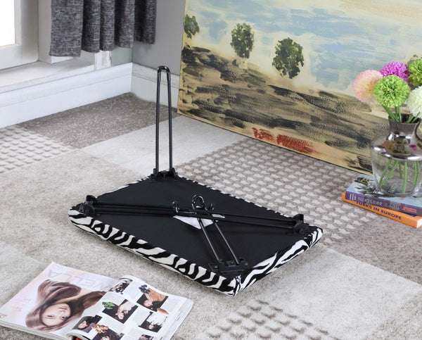 24" Faux Zebra Microfiber Folding Bench