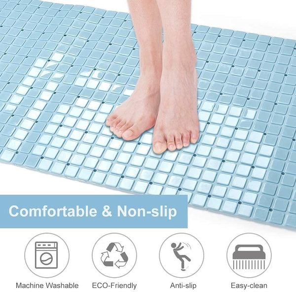 Pale Blue Keyboard Tile Bathtub Mat