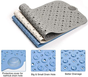 Blue Bubbles Drain Hole Bathrub Mat