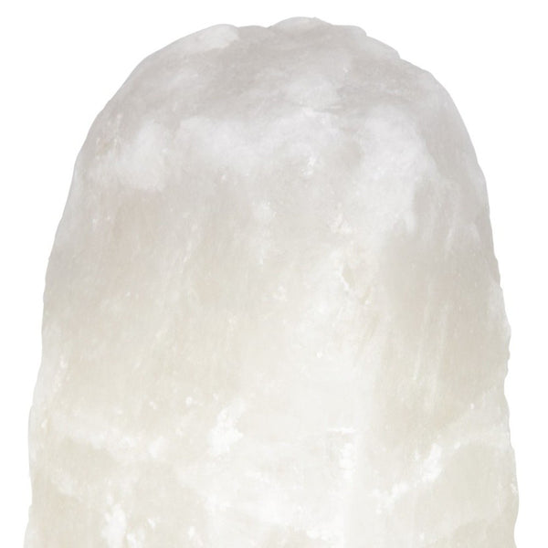 White Hand Carved 9-11 Pound Himalayan Salt and Marble Lamp