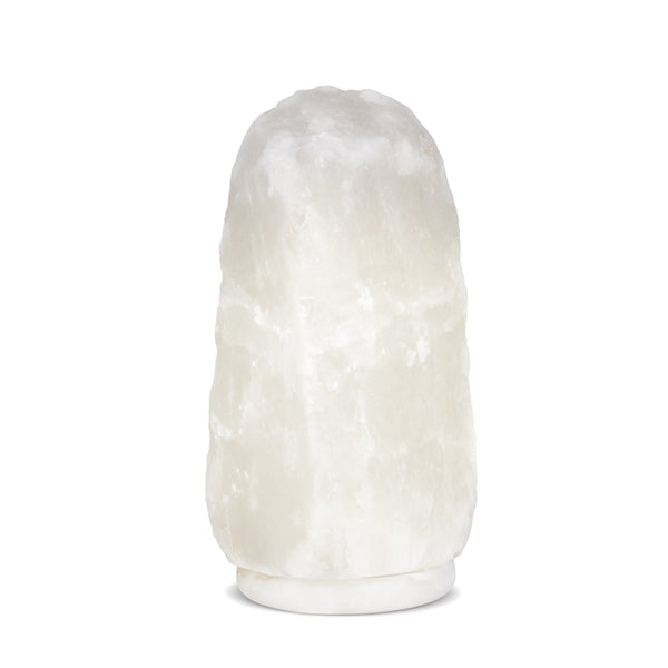 White Hand Carved 9-11 Pound Himalayan Salt and Marble Lamp