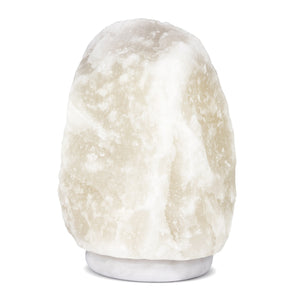 White Hand Carved 12-15 Pound Himalayan Salt and Marble Lamp