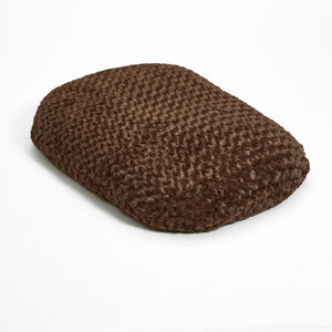 Brown 2' x 3' Lux Faux Fur Oval Pet Bed