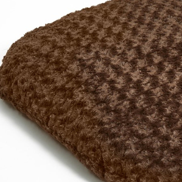 Brown 3' x 4' Lux Faux Fur Oval Pet Bed