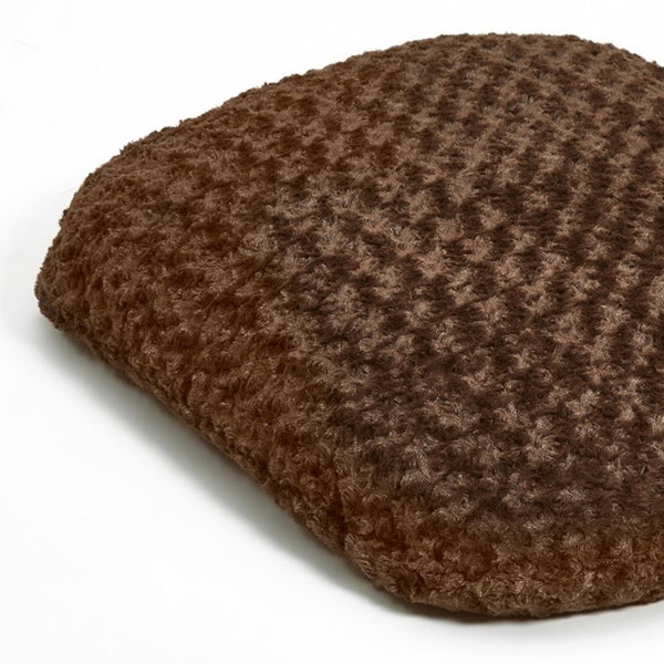 Brown 3' x 4' Lux Faux Fur Oval Pet Bed