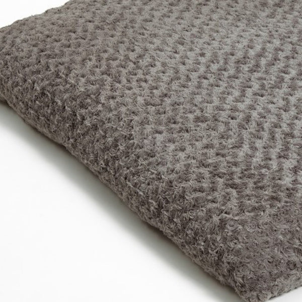 Gray 2' x 3' Lux Faux Fur Rectangle Pet Bed