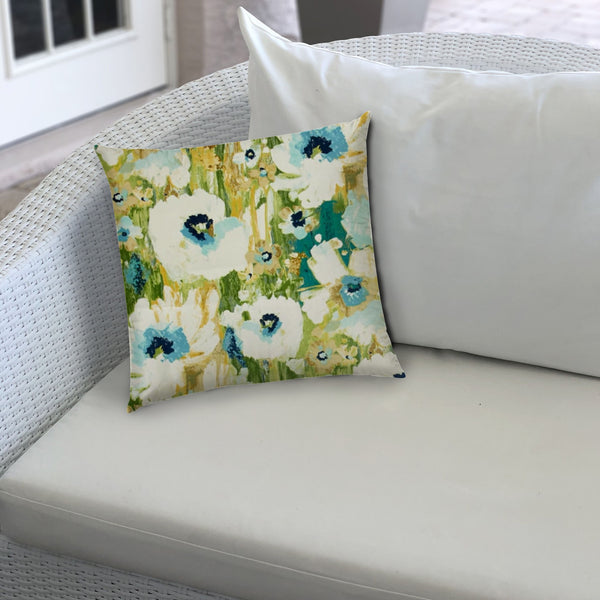 Green Botanical Indoor Outdoor Zippered Pillow Cover