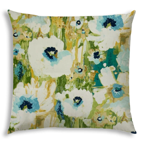 Green Botanical Indoor Outdoor Zippered Pillow Cover