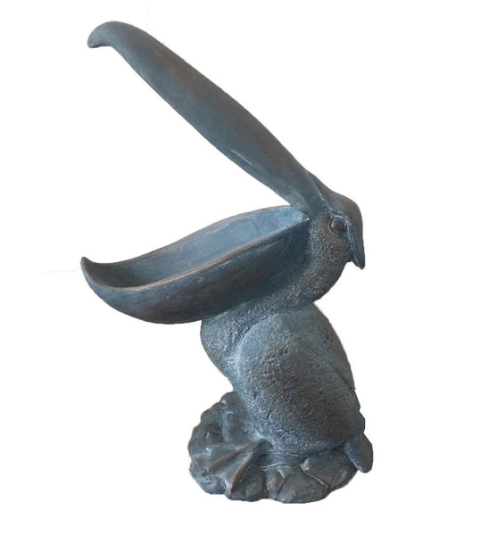 22" Open Wide Mouth Pelican Indoor Outdoor Statue