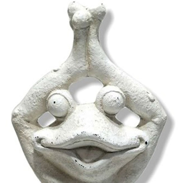 20" White Yoga Frog Indoor Outdoor Statue