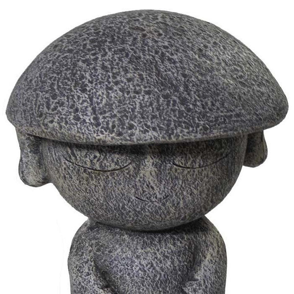 14" Gray Hatted Monk Indoor Outdoor Statue